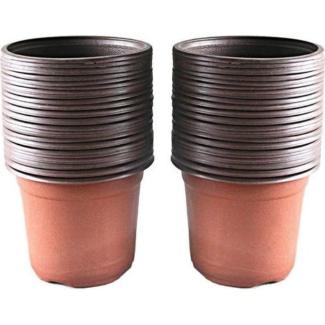 Packung Mit 100 Flexiblen Kunststofftöpfen, 10 Cm – 8 Abflusslöcher – Hohe Atmungsaktivität – Für Sämlinge Und Stecklinge