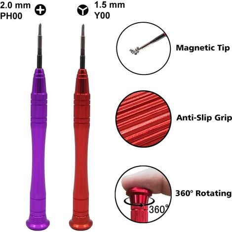 Schraubendreher Für , 2,0 Mm Phillips 1,5 Mm Y00 Tri-point Tri Wing Schraubendreher-set Für Die Reparatur Von Nintendo-spielkonsolen