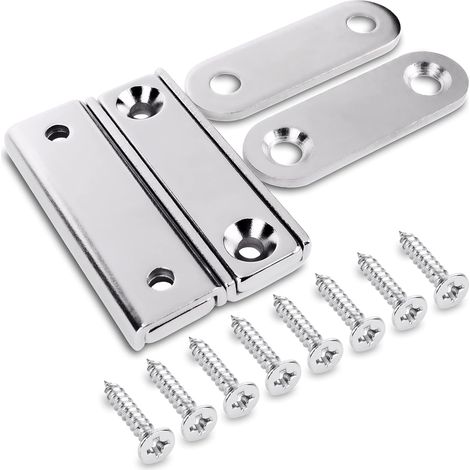 2 Stück Rechteckige Neodym-magnete Mit Loch 40 X 13,8 X 5 Mm, 15 Kg Kraft + 2 Stahlscheiben + 8 Schrauben Im Lieferumfang Enthalten