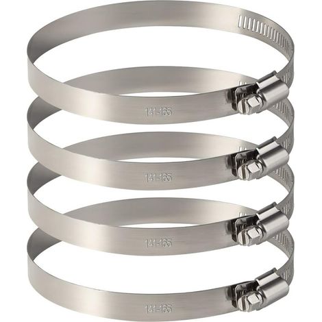 Ersandy – Set Mit 4 Edelstahl-schlauchschellen – Verstellbar Von 141 Mm Bis 165 Mm – Wasserdichte Befestigung Für Schläuche Und Kabel