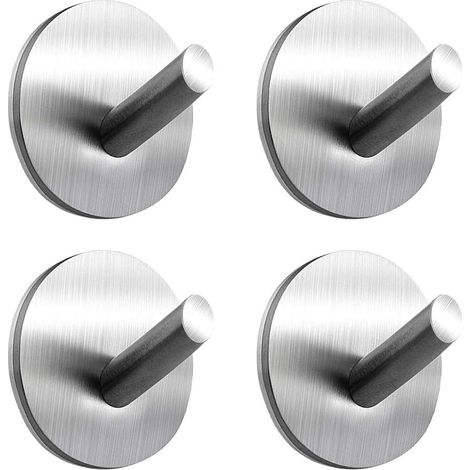 Klebehaken Aus Edelstahl Sus 304 – Maximale Traglast 3 Kg – Werkzeuglose Montage – 4er-pack Für Bad Und Büro