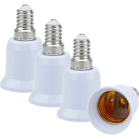 4x Lampensockel-adapter E14 Auf E27 In Weiss - Set Mit 4 Reformatierten Lampensockel-konvertern Für Glühlampen, Led, Halogen, Energiesparlampen