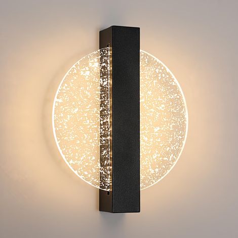 W Dimmbare Led-wandleuchte, Moderne Innenwandleuchte Aus Aluminium, Led-wand-nachttischlampe, Schwarze Runde Acryl-wandleuchte Für Wohnzimmer, Schlafzimmer, Treppen, Flur, 3000 K-6500 K [energieklasse