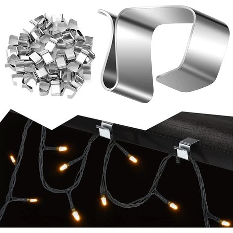 100 Stück Weihnachtslichthaken, Kabelklemmen, Dachrinnenhaken Für Den Außenbereich, Dachrinnenhaken Für Weihnachtsbeleuchtung, Verzinkte Dachhaken Für Weihnachtsbeleuchtung