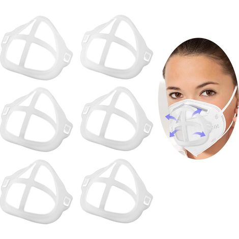 6 Wiederverwendbare Und Waschbare 3d-silikon-stützrahmen Für Gesichtsmasken, Nasen- Und Mundbedeckungen – Rapanda