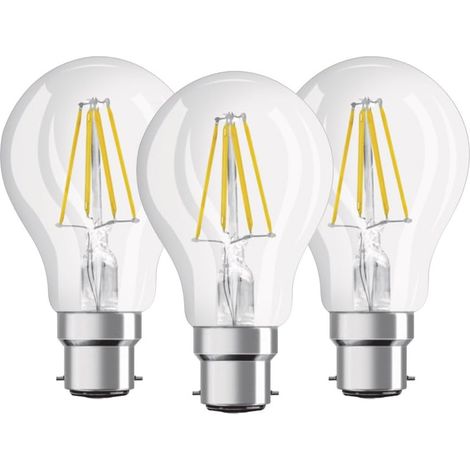 Set Mit 3 Standard-led-glühlampen – B22-sockel – 6 W Entspricht 60 W – Warmweiß 2700 K [energieklasse E]