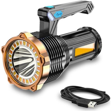 Led-taschenlampe, Extrem Leistungsstark, Tragbar, Led-taschenlampe, Cob-arbeitslampe, 8 Modi, Wiederaufladbare Lampe, Außenbeleuchtung, Strahler, Camping, Ausflug, Notfall, Tragbarer Strahler [energie