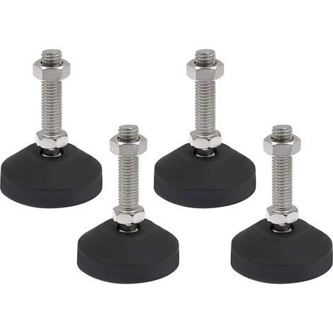 Set Mit 4 Verstellbaren Füßen M10 X 50 Mm, Einstellschraube, Möbelbein, Verschleißfest, Verstellbare Füße, Verstellbare Schrauben, Verstellbares Bein, Maximale Neigung 20° (4 Stück M10 X 50 Mm X Ø40 M
