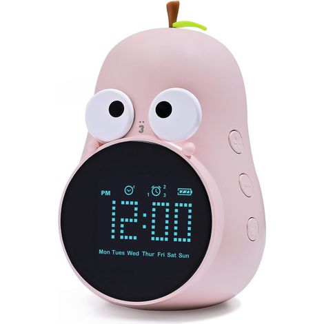Kinderwecker, Niedliche Glühbirne, Kreative Nachttischlampe, Programmierbares Nachtlicht Mit Schlummer- Und Weckfunktion, Für Mädchen, Jungen Und Schulkinder, Rosa