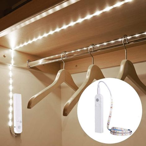 Unterschrankleuchten, 10 Fuß/10 Fuß Led-schrankleuchten, Bewegungssensor, Usb Wiederaufladbar, Automatisches Ein-/ausschalten, Dimmbar, 6000 K Kaltweißes Schrank-nachtlicht Für Schrank, Schlafzimmer,