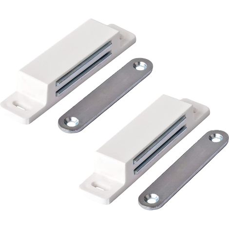 Schranktürmagnet, Extra Starker Magnetischer Türschließer – Haltekraft 13 Kg – 2er-set In Weiß – Schranktür – Für Türen, Möbel, Schubladen.
