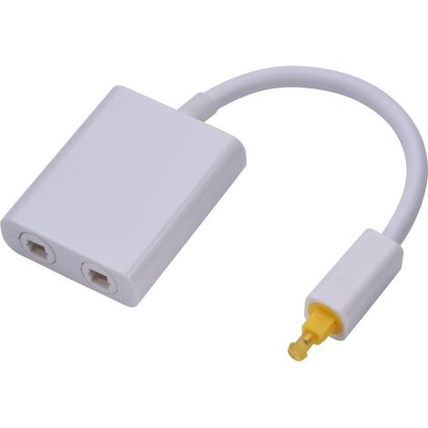 Digitaler Optischer Audio-splitter Mit Zwei Anschlüssen, Einfacher Anschluss Mehrerer Komponenten, Ohne Anschlüsse Vertauschen Zu Müssen, Synthetisches Glasfaserkabel Mit Geringem Jitter (weiß)