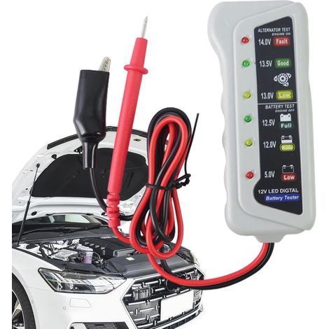 Kfz-batterietester, Hochpräziser Led-licht-6-v-12-v-autobatterieanalysator – Spannungsprüfer Mit Ergonomischem Griff, Kfz-batterieprüfer Für