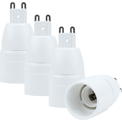 4x Lampensockel-adapter G9 Auf E14 In Weiss - Set Mit 4 Reformatierten Lampensockel-konvertern Für Glühlampen, Led, Halogen, Energiesparlampen