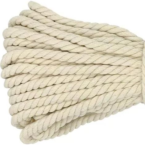 Makramee-seil, Dickes Seil, Großes Geflochtenes Baumwollseil, 8 Mm X 20 M, Beige