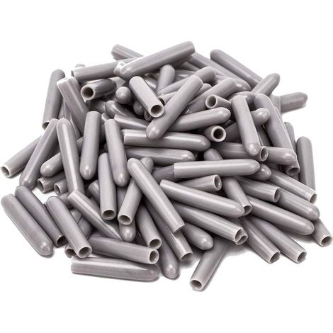 120 Stück Spülmaschinenkappen, Innendurchmesser 3 Mm, Pvc-schutzhülle, Geschirrkorb, 3 X 25 Mm (grau)