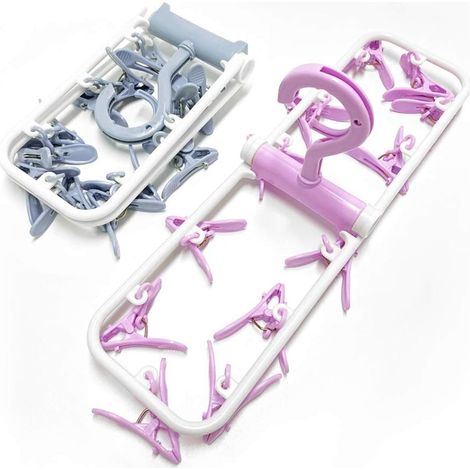 2er-pack Wäscheständer, Faltbarer Wäscheständer Mit 12 Clips Für Socken Und Unterwäsche