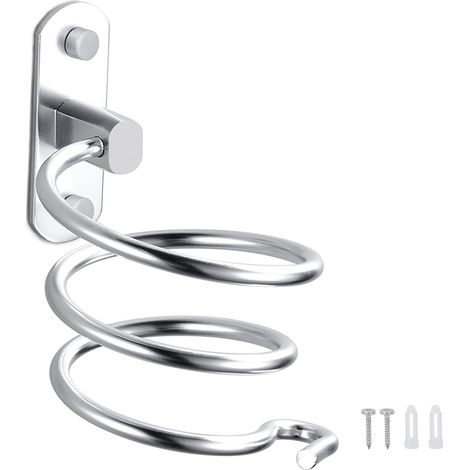 Haartrockner-halterung, Aluminium, Wandhalterung, Haartrockner-kabelhalter Für Küche, Badezimmer, Badezimmer-zubehör (silber)