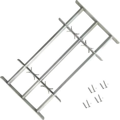 Grille De Sécurité Réglable Pour Fenêtres 700-1050 Mm – Acier Galvanisé – 3 Barres Transversales – Installation Horizontale Facile