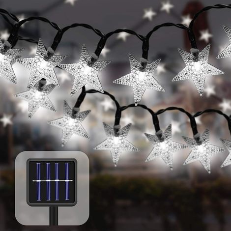 Guirlande Solaire Extérieure 7m 50 Led Étanche – Lumière Blanche – Décoration Noël, Mariage, Jardin, Terrasse – Capteur Automatique