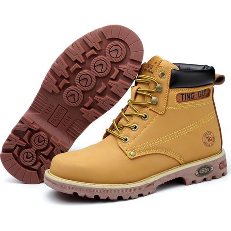 Chaussures De Sécurité Hautes S3 Powerplant – Jaune – Pointure 41 – Tige En Cuir Nubuck Résistant À L'Eau – Semelle Antiperforation En Acier