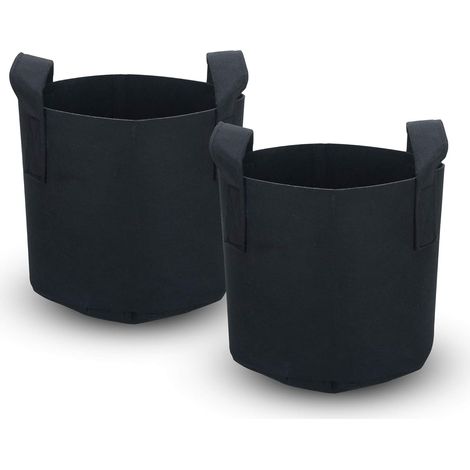 Set Mit 2 Vlies-pflanzbeuteln Mit 38 Litern – 10 Gallonen – 40 X 30 Cm – Mit Tragegriffen – Für Garten, Gewächshaus Usw. - Pflanzbeutel