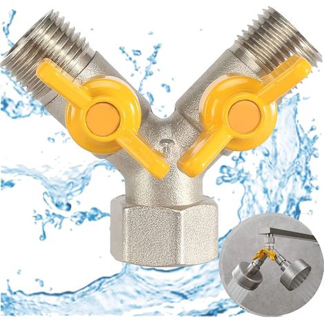 1/2-zoll-umschaltventil, Y-dreiwege-wasserhahn Mit Absperrventil, Duschkopf, Duscharm, Auslaufanschluss Für Waschmaschine