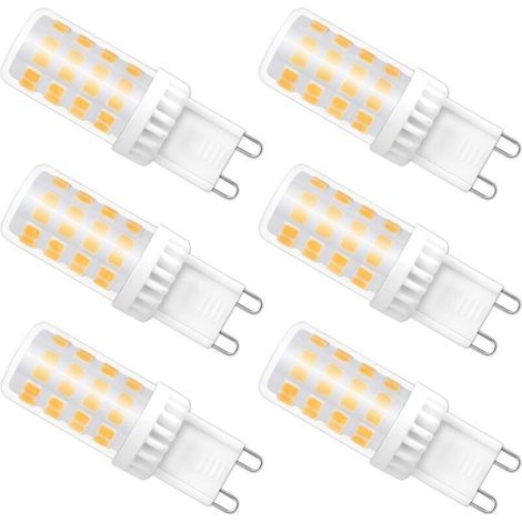 G9-led-leuchtmittel, Dimmbar, 4 W, Entspricht 40 W Halogen, 480 Lm, Warmweiß 3000 K, Standard-g9-sockel, 360° Drehwinkel, Für Deckenbeleuchtung, Küche, 6 Stück