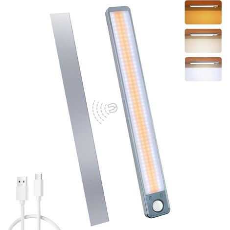 Schrankleuchte, Wiederaufladbarer Led-bewegungsmelder Für Die Küche Mit 3 Sensormodi/3 Farben/dimmbar, Led-unterbauleuchte, Kabellose Leuchte Mit Langer Akkulaufzeit Für Den Schrank