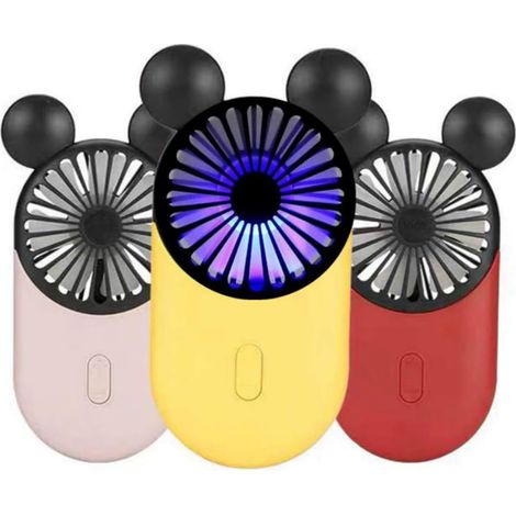 Mini-süßer Persönlicher Ventilator, 3 Einstellbare Geschwindigkeiten, Tragbarer Ständer, Für Indoor-outdoor-aktivitäten, 3er-pack Süße Maus (rot + Rosa + Gelb)
