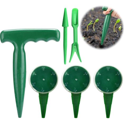 Sämaschine Für Gartengeräte, 6 Stück, Miniatur-gartenwerkzeug, Mini-sämling-werkzeug, Garten-sämling-pflanzgefäß, Garten-sämaschine, Pflanzmaschine, Samen-zifferblatt-griffpistole Für Gartengewächshäu