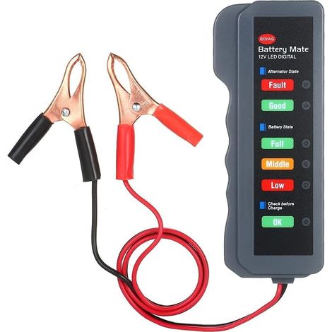 12-v-autobatterie-lichtmaschinentester, Led-digital-batteriezustands-lichtmaschinen-lastanalysator Mit Led-kupferclip Für Auto Und Motorrad