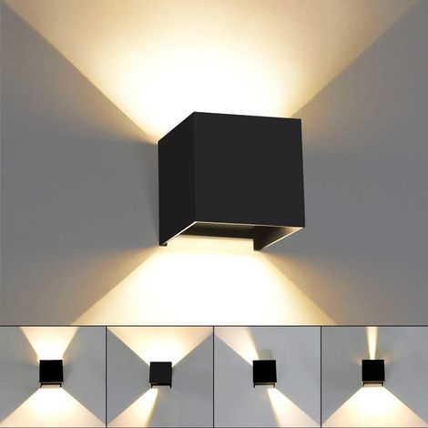Moderne Led Wandleuchte Wandleuchte Up Down Einstellbarer Abstrahlwinkel Led Wall Washer Indoor Outdoor Wasserdicht Ip65 Für Badezimmer Treppe Schlafzimmer Flur, 12w 3000k