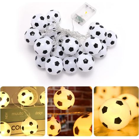 Fußball-led-lichterkette, Fußball-lichterkette, 1,5 M, Fußball-förmige Lichterkette, Batteriebetrieben, Für Fußball-themenparty, Jungen-schlafzimmer-zubehör