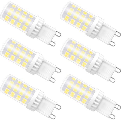 Nicht Dimmbare G9-led-lampe, 4 W, Entspricht 40 W Halogenlicht, Kaltweiß 6000 K, 480 Lm, G9-led-lampe 220 V, 360° Breiter Abstrahlwinkel, 51 2835 Smd, 6er-pack