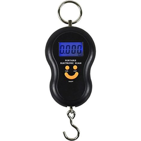 Gepäckwaage, Angelwaage, Hängewaage, Elektronische Lastwaage, Maximal 50 Kg, Für Angeln, Kofferwiegen, Reisen, Heimgebrauch, Schwarz