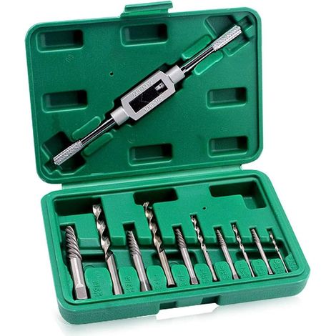 11-teiliges Ausdreher-set Für Gebrochene Schrauben, Ausdreher Für Beschädigte Schrauben, Gebrochene Schrauben, Verbindungselemente, Bohrer, Befestigungswerkzeug Mit Halteschlüssel