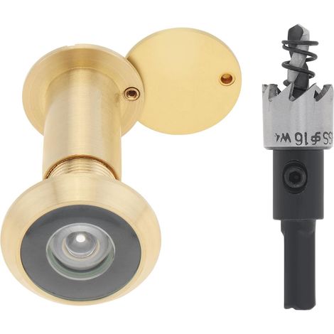 Türspion, 200-grad-türspion Aus Messing Mit 16-mm-bohrer, 16-mm-rohrdurchmesser Für 35-55-mm-türen (golden)