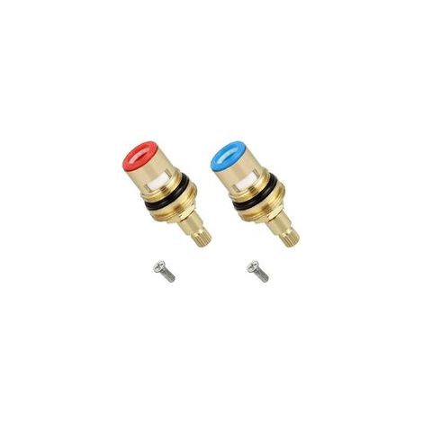 Stück Keramikscheiben-kopf, 1/2"-keramikkartuschen, Universal-ersatz Für Messingarmaturen, 20 Kerben X 53 Mm, Ersatz Für Küche Und Bad (warm- Und Kaltwasser)