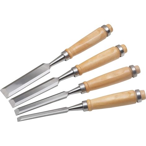 Zimmermannsmeißel-set, 4-teilig, Holzgriff, Mehrfarbig (8 Mm + 12 Mm + 18 Mm + 24 Mm)