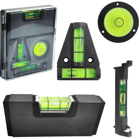 4 Stück Mini-wasserwaage, Schwarze Wasserwaage, Magnetische Wasserwaage, Wasserwaage Für Camping, Kleine Wasserwaage Für Bau, Sanitär Und Allgemeine Zimmerei