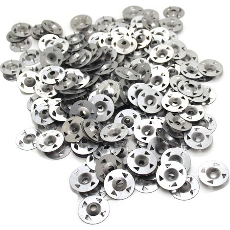 Packung Mit 200 Unterlegscheiben Mit 4 Zinken Für Extrudierte Gipskartonplatten, Wärmedämmung Und Feste Rückwand 28 Mm
