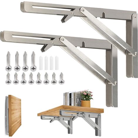 400 Mm Klappbares Wandregal, 304 Edelstahl-klapphalterung Für Werkbank, Klappbare Halterung, Halterung Für Wandregal (2 Stück)