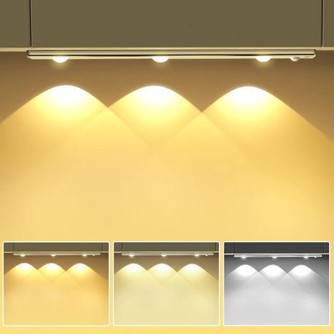40 Cm Bewegungsmelder-schranklampe, Dimmbar, Wiederaufladbar, Usb, Kabellos, Led-schranklampe, 3000 K-6000 K, Led-beleuchtung, Arbeitszimmer, Küche, Nachtlicht, Schrank, Kleiderschrank, Treppe, Flur,