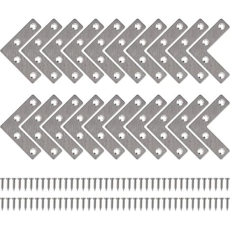 Befestigungswinkel, Gerade, Flache Halterung, L-förmige Metallhalterungen Mit Schrauben Für Holzmöbel, Schrankreparaturhalterung, 50 X 50 Mm, 20 Stück