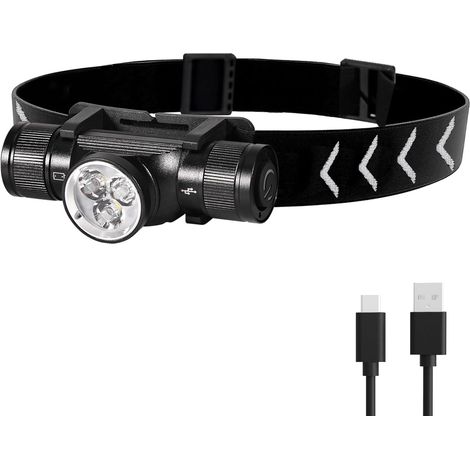 H330 Stirnlampe, 1500 Lumen, Wiederaufladbare Led-stirnlampe, Ip66 Wasserdichte Stirnlampe, 5 Beleuchtungsmodi Für Radfahren, Camping, Wandern, Heimwerken [energieklasse A+++]