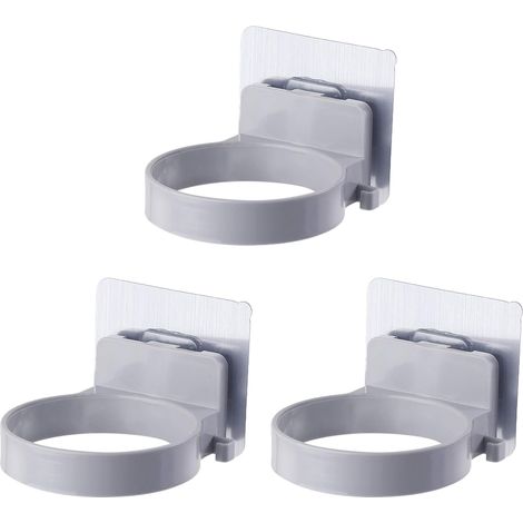 3pcs Wandmontierter Haartrocknerhalter, Haartrocknerhalter-montagehalterung, Selbstklebender Saugnapf-haartrocknerregal, Für Schlafzimmer, Toiletten, Friseursalon (grau)