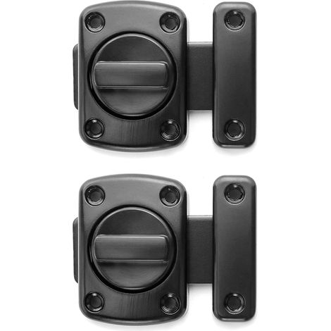 2er-set, Drehbare Türschlösser, Sicherheitsriegelschlösser, Schwarz