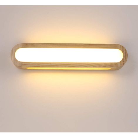 Indoor Led Wandleuchte, Dimmbare Holz Wandleuchte Led Wandleuchte Für Wohnzimmer Schlafzimmer Treppen Flur Badezimmer (45cm)