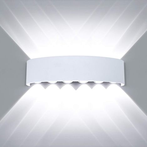 Moderne Wasserdichte Led-wandleuchte, Up-down-wandleuchte, Aluminium, Led-wandleuchte, Für Drinnen Und Draußen, Für Badezimmer, Schlafzimmer, Flur, Wohnzimmer, Veranda, Treppe, 12 W, Weiß